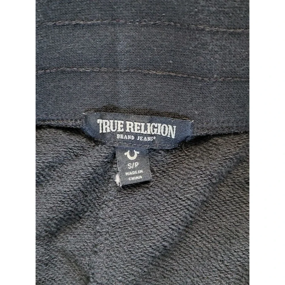 True Religion Black Jogger Sweatpants with White Drawstring